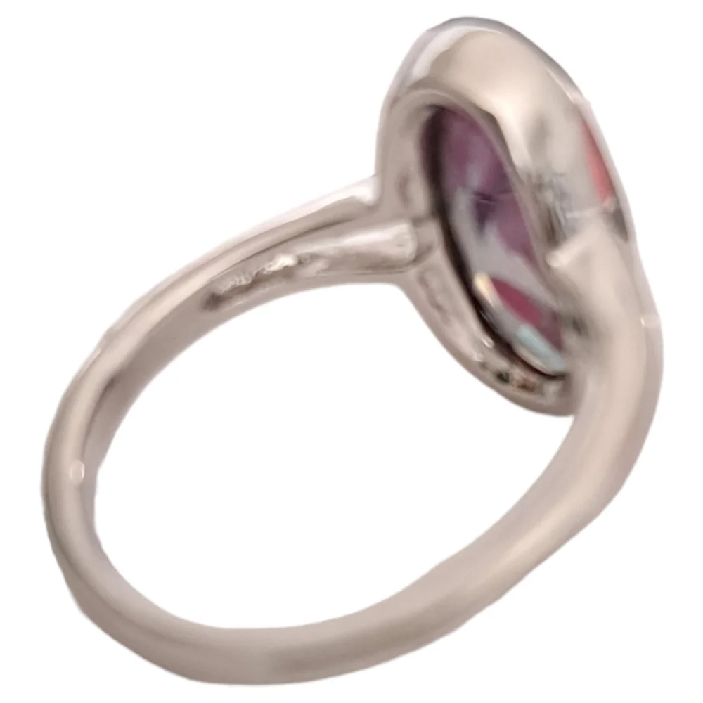 💍NEW & BEAUTIFUL💍 Oval Shaped Mystic‎ Topaz Silver Ring Size 6.5